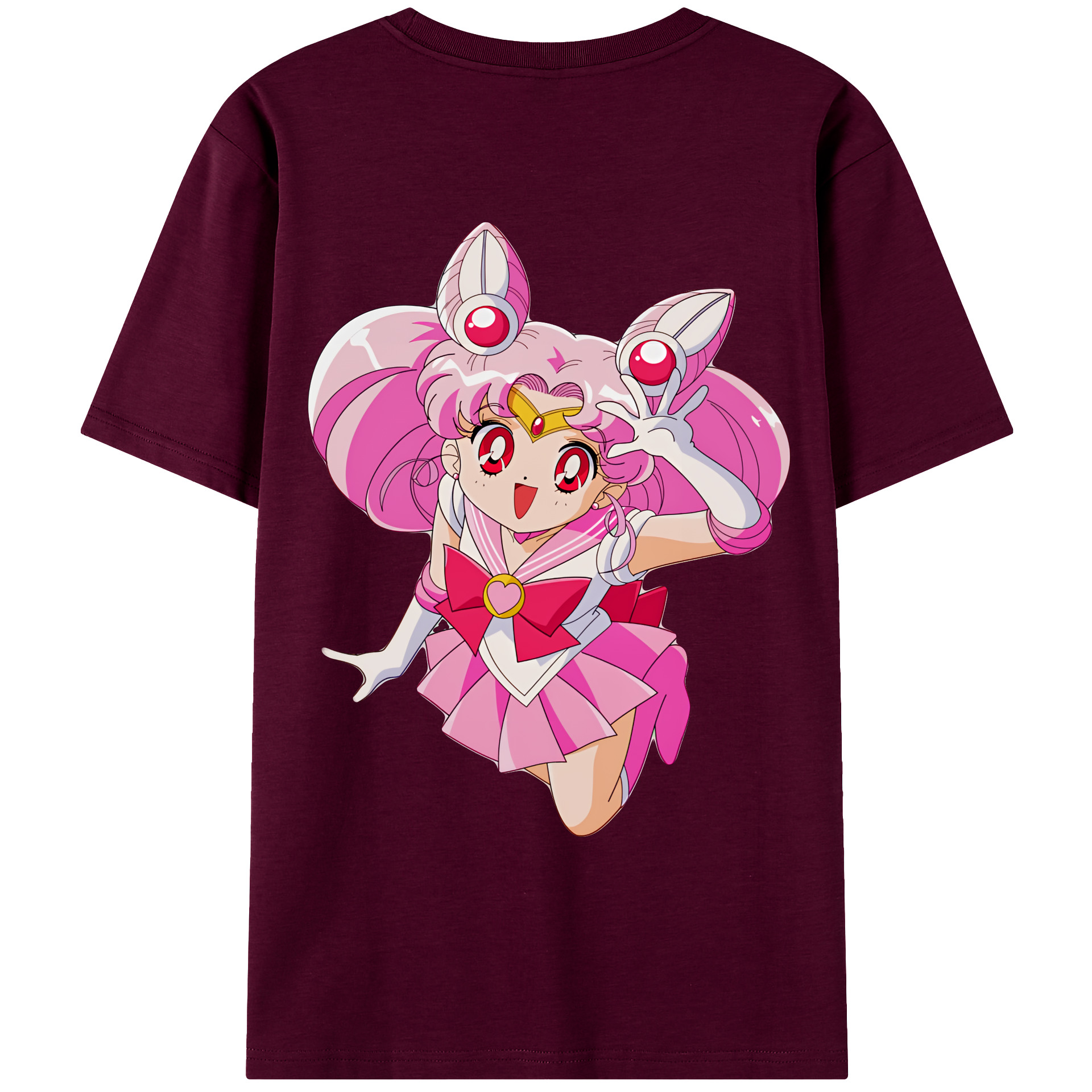 （画像用） 美少女戦士セーラームーン ちびうさ Sailor Moon Chibiusa Tsukino Usagi Small Lady Serenity レディース半袖Tシャツ(バックプリント)
